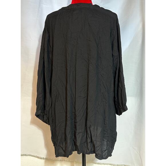 Chelsea Studio Tunic Shirt with Lace Black button down Rayon womens 3xl - Picture 2 of 5